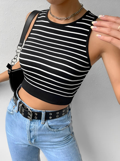 Sollobell Striped Form Fitted Tank Top